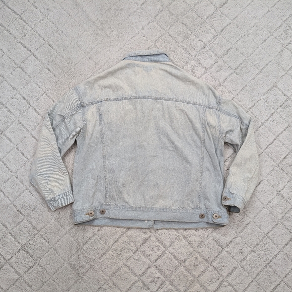 Pol Jacket Womens M Blue Light Wash Trucker Cotton Oversized Button Up  - Picture 8 of 8